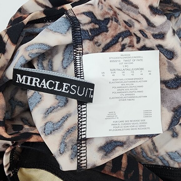 Miraclesuit Womens 10 Leopard Print Twist Of Fate One-Piece Swimsuit New - Picture 4 of 9